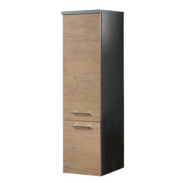 Badea Mittelschrank 30 cm, 1 Tür, 1 Auszug, 3 Glaseinlegeböden, Abdeckplatte