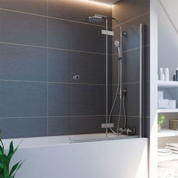 Breuer Panorama Badewannenaufsatz - 100 cm Drehfalttür für Badewanne