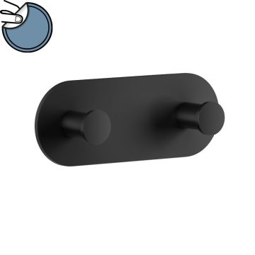 badshop.de Design Haken - Hakenleiste Doppelter Badetuchhaken schwarz