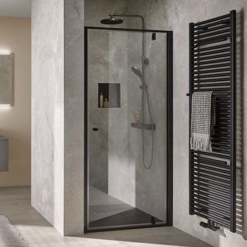 HSK Favorit Plus Drehpunkttür für Nische Schwarz matt