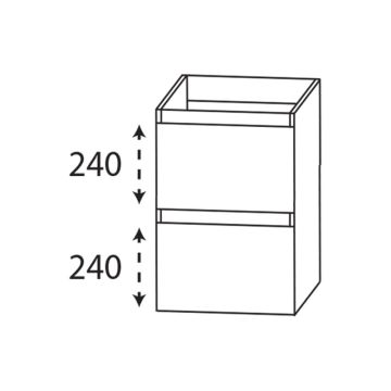 Laguna Highline 100 Unterschrank für Waschtischverlängerung - 80 cm Skizze