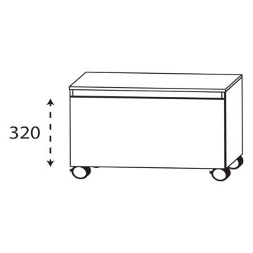 Laguna Ergänzungsschrank Rollenschrankschrank 90 cm Skizze