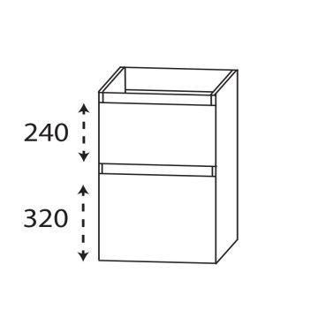 Laguna Reflex Unterschrank für Waschtischverlängerung - 30 cm Skizze
