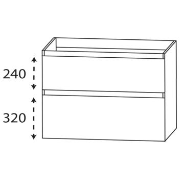 Laguna Reflex Waschtischunterschrank - 100 cm Skizze
