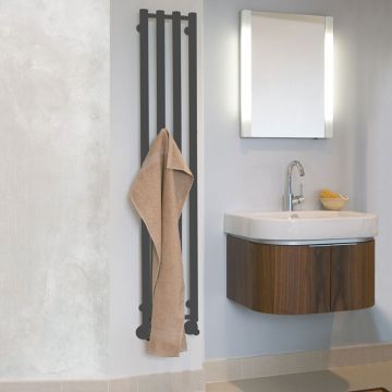 Nordholm  Röhrenheizkörper Mosel - 266mm x 1500mm, Anthrazit, mit Handtuchhaken