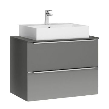 Nobilia On Top Mineralguss-Aufsatzwaschtisch mit Unterschrank Set 80 cm