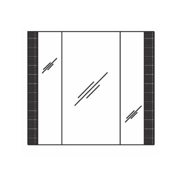 Pelipal PCON Spiegelschrank 78 cm Skizze