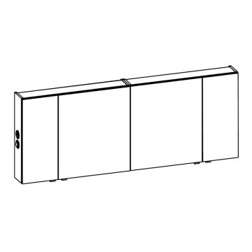 Pelipal Spiegelschrank 180 cm Skizze