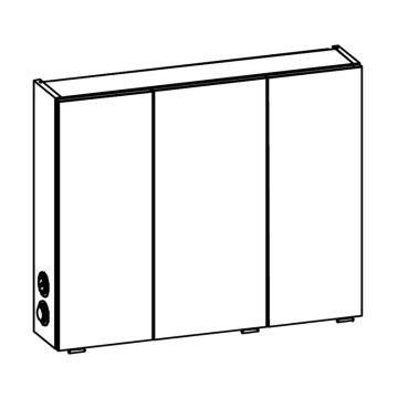 Pelipal Spiegelschrank 90 cm Skizze