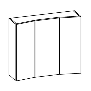 Pelipal Spiegelschrank 80 cm Skizze