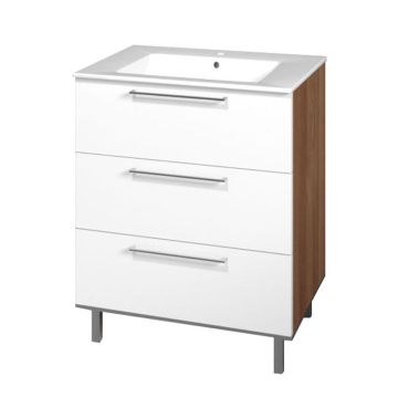 Puris Quada Keramik-Waschtisch und Waschtischunterschrank 71 cm