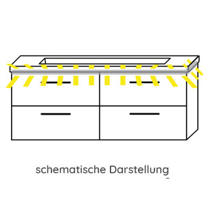 Waschtischunterschrank: für Glas-/STONEPLUS-Doppelwaschtisch 1200 mm mit LED