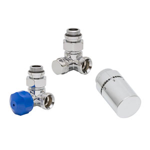 Montage-Set: Seitenanschluss Wand, Winkel Eck links, chrom