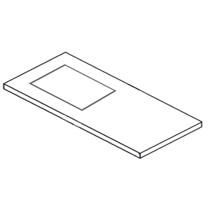 Ausschnitt Waschtischplatte: links für Nizza 390 mm ohne Armaturlochbohrung