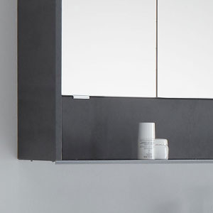Ausführung Spiegelschrank: Ablageblech in Alu Matt
