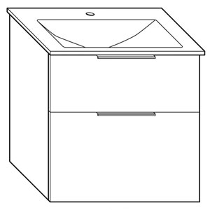 Ausführung Waschtisch mit Unterschrank: 62 cm, aus Glas
