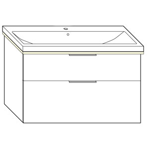 Ausführung Waschtisch mit Unterschrank: 103 cm, aus Keramik, inkl. Waschtisch-Beleuchtung