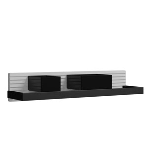 Ausführung Wandablage: Metallreling und Boxen Schwarz