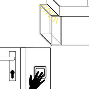 Waschtischunterschrank-Beleuchtung: Raumschaltung