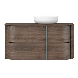 Ausführung Waschtisch mit Unterschrank: Keramik-Aufsatzbecken rechts