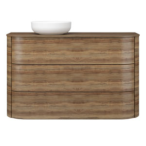 Ausführung Waschtisch mit Unterschrank: Keramik-Aufsatzbecken links