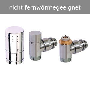 Montage-Set: Thermostatventil-Set Eckform, Chrom