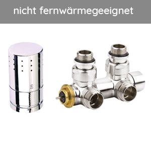 Montage-Set: Mittenanschluss Eckform, Vorlauf rechts, Chrom