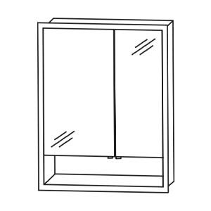 Türanschlag Spiegelschrank: Große Tür links