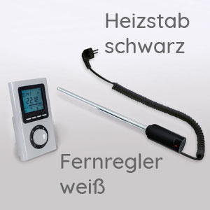 Heizstab: 4 - IPX5, mit Fernregler, Frostwächter, schwarz, 800W