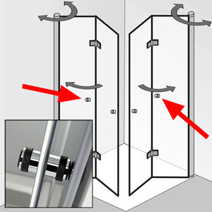 Zusatzgriff: zusätzliche Knopfgriffe am 2. Türelement - links und rechts
