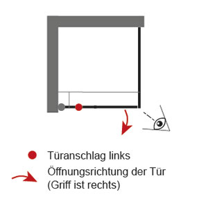 Anschlag Drehtür: Drehtür Links