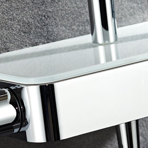 Glasfarbe Ablage: Echtglas weiß