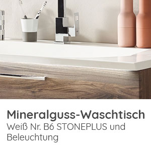 Waschtisch-Typ / -Farbe: STONEPLUS-DoppelWT weiß 120,6 cm - mit LED-Beleuchtung