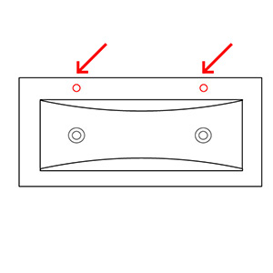 Hahnloch: mit 2 Hahnlöchern