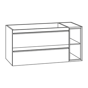 Waschtischunterschrank: 2 Auszüge, Einschubregal rechts