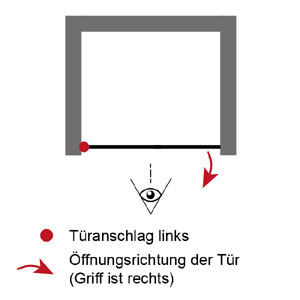 Anschlag Drehtür: Drehtür Links (für Nische)