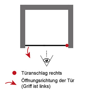 Anschlag Drehtür: Drehtür Rechts (für Nische)
