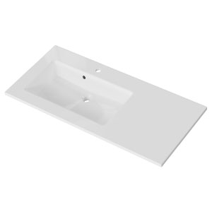 Waschtisch-Typ / -Farbe: Mineralmarmor-Waschtisch - Breite: 113 cm Links