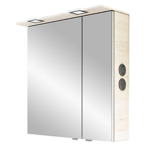 Ausführung Spiegelschrank: Große Tür links, kleine Tür rechts