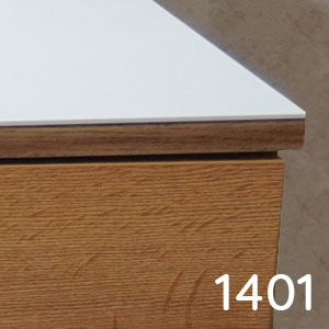 Farbe Waschtischplatte: Weiß Matt / Kante: Eiche