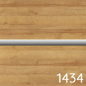 Frontfarbe: Riviera Eiche quer Nachbildung - chromfarbene Einlage