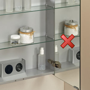 Innenspiegel: einfach verspiegelt - Tiefe Spiegelschrank 17 cm