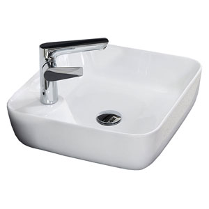 Waschtisch-Typ: 43 cm - Keramik, Zwangsablauf