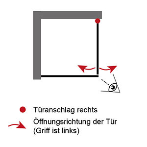 Anschlag Drehtür: Drehtür pendelbar Rechts