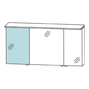 Ausführung Spiegelschrank: mittelgroße Tür links
