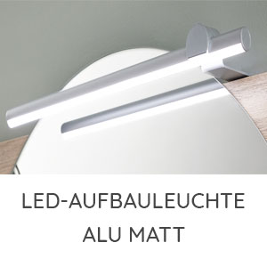Aufsatzleuchte Flächenspiegel: LED-Aufsatzleuchte alu matt
