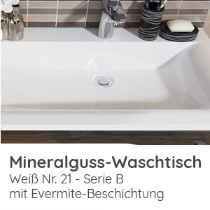 Waschtisch-Typ / -Farbe: Serie B Mineralguss Doppel-WT Weiß Evermite 1406 mm Breite