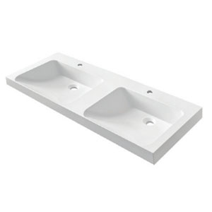 Waschtisch-Typ: RonX 1200D, Mineral Composite, Clou Ab- u. Überlauf in Chrom