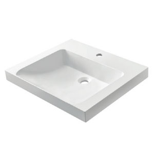 Waschtisch-Typ: RonX 600C, Mineral Composite, Clou Ab- und Überlauf in Chrom