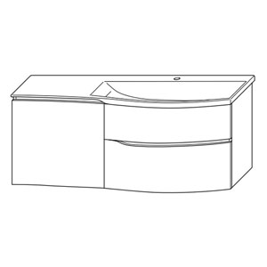 Ausführung Waschtisch mit Unterschrank: Beckenmulde rechts